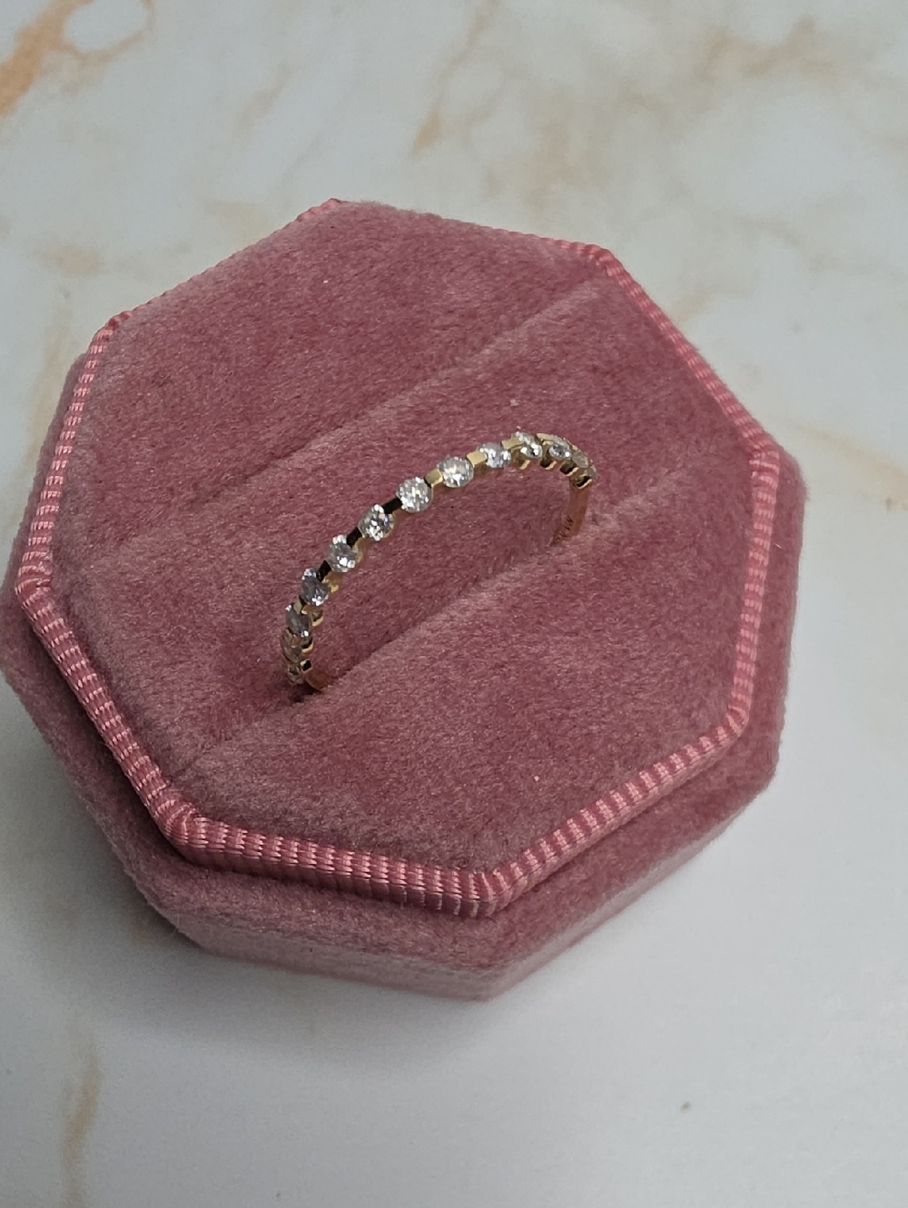 14k Gold Natural Diamond Band Ring Size 7